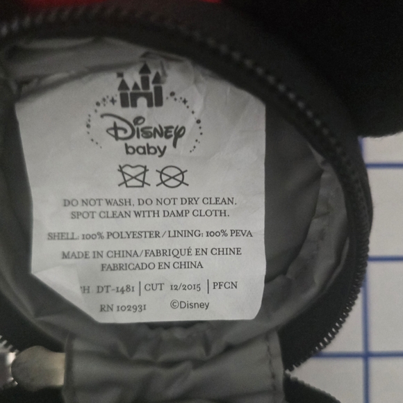 DISNEY Baby Black and Red Bow Pacifier Pouch/ Coin Pouch - Picture 4 of 6